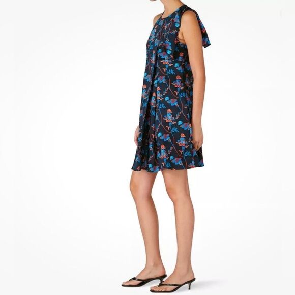 Thakoon Collective Black Sleeveless Floral Print Midi Shift Dress - Picture 11 of 12